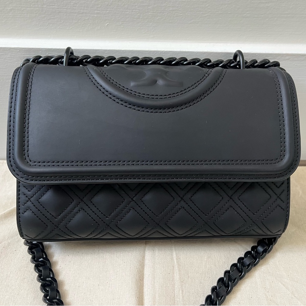 Tory Burch Fleming Matte Black Small Crossbody - Picture 2 of 7